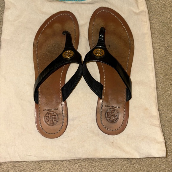Tory Burch Black and Tan Women's Sandals - Picture 1 of 2